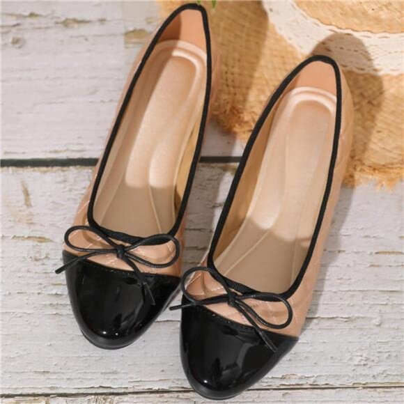 Women’s Flats Comfortable Dressy Ballet Flats Shoes for Casual Bow Pink Flats - Picture 8 of 9